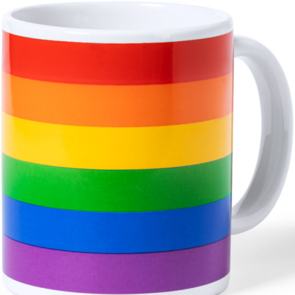 PRIDE - TAZA CON LA BANDERA LGBT EN CAJA INDIVIDUAL KRAFT /es/pt/en/fr/it/ - Sensuana.es