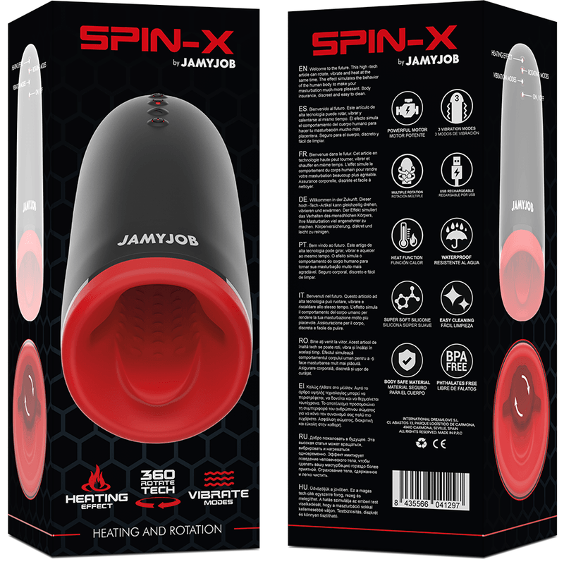 JAMYJOB - SPIN-X MASTURBADOR CON ROTACIÓN Y FUNCIÓN CALOR - Sensuana.es