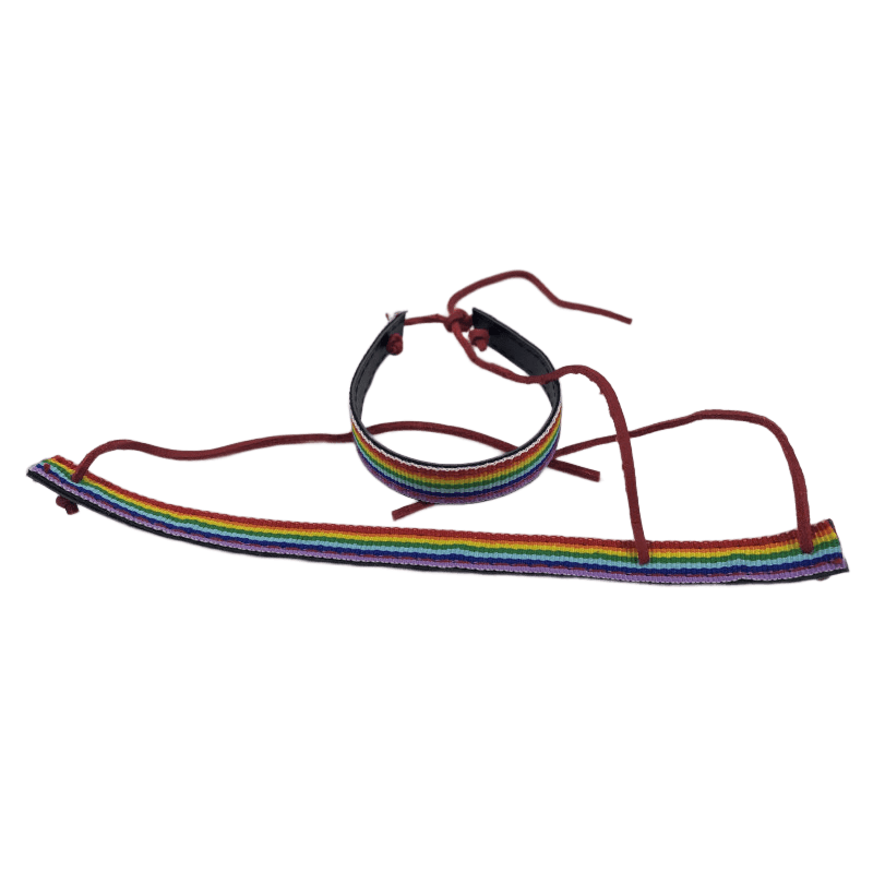 PRIDE - PULSERA DE CUERO NEGRO BANDERA LGBT - Sensuana.es