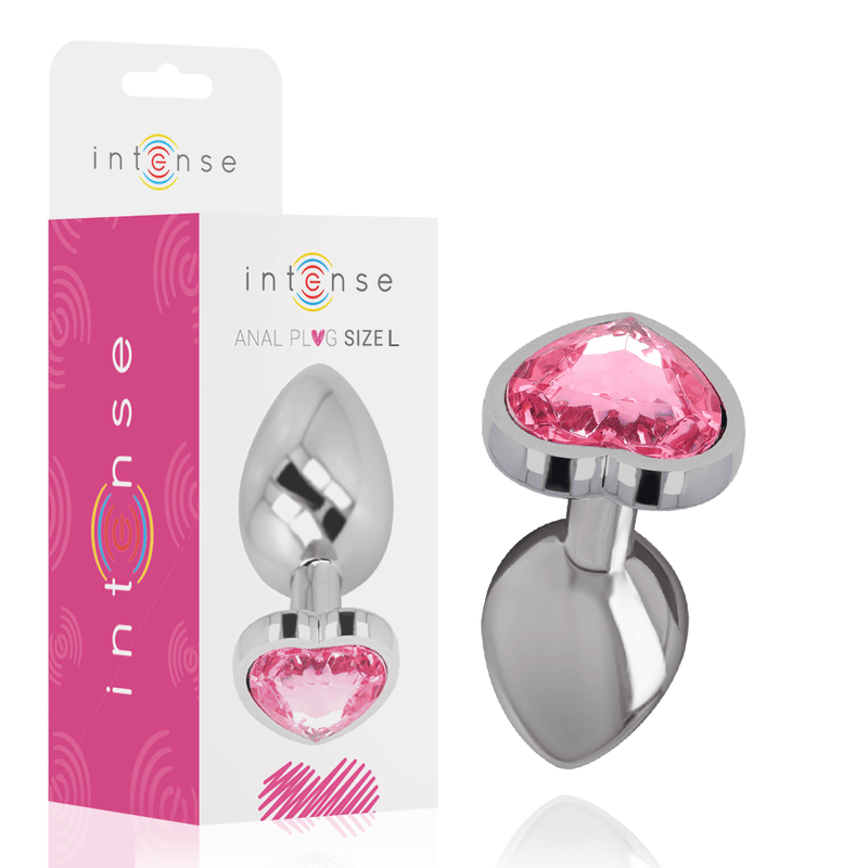 INTENSE - PLUG ANAL METAL ALUMINIO CORAZÓN ROSA TALLA L - Sensuana.es