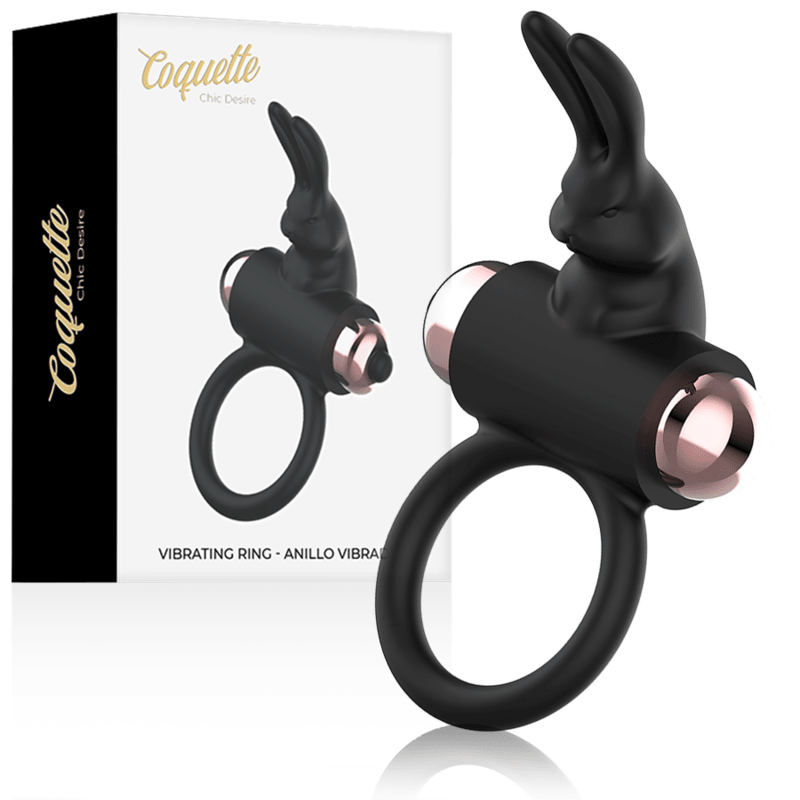 COQUETTE TOYS - COCK RING VIBRATOR RING BLACK / GOLD