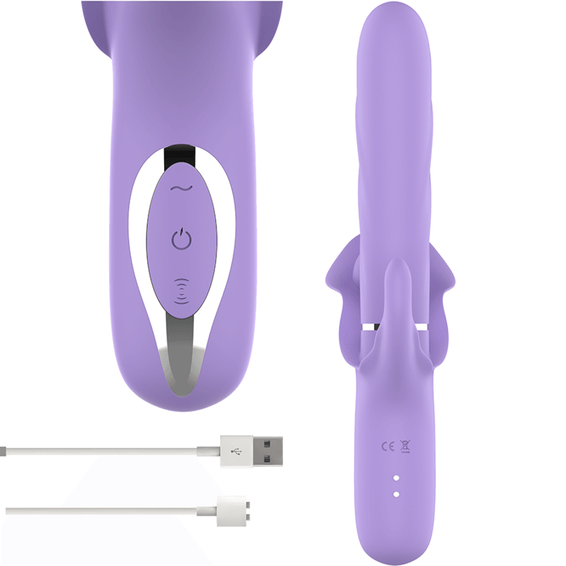 INTENSE - BILLIE VIBRADOR MULTIFUNCIÓN RECARGABLE SUCCIONADOR CON PULSADOR MORADO - Sensuana.es