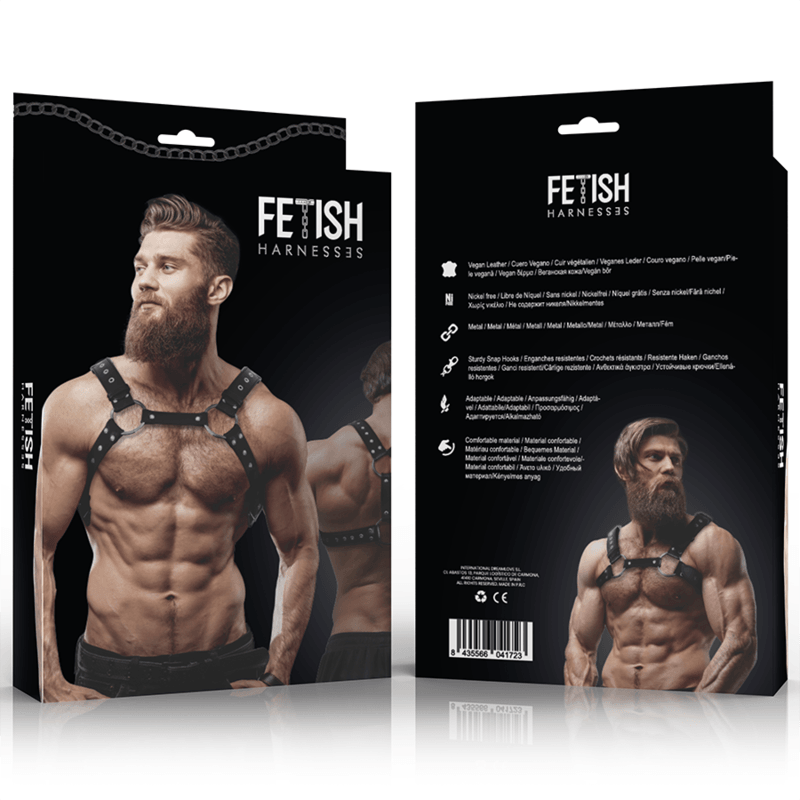 FETISH SUBMISSIVE ATTITUDE - ARNÉS ECOPIEL PECHO CON TACHUELAS HOMBRE - Sensuana.es