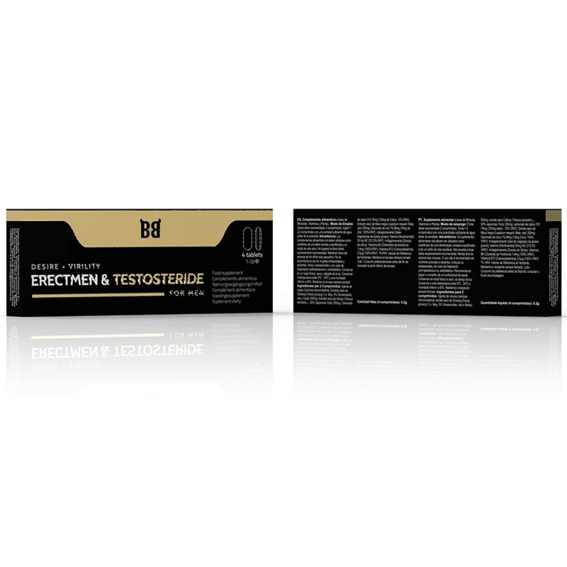 BLACK BULL - ERECTMEN & TESTOSTERIDE POTENCIA Y TESTOSTERONA PARA HOMBRE 4 CÁPSULAS - Sensuana.es