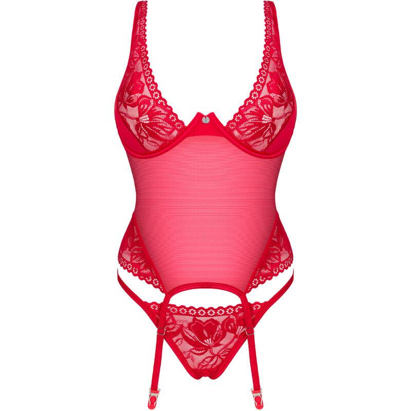 OBSESSIVE - LACELOVE CORSET ROJO XS/S - Sensuana.es