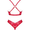 OBSESSIVE - LACELOVE SET DOS PIEZAS CUPLESS ROJO XS/S - Sensuana.es