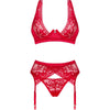 OBSESSIVE - LACELOVE SET TRES PIEZAS ROJO XS/S - Sensuana.es