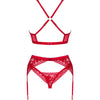 OBSESSIVE - LACELOVE SET TRES PIEZAS ROJO XS/S - Sensuana.es