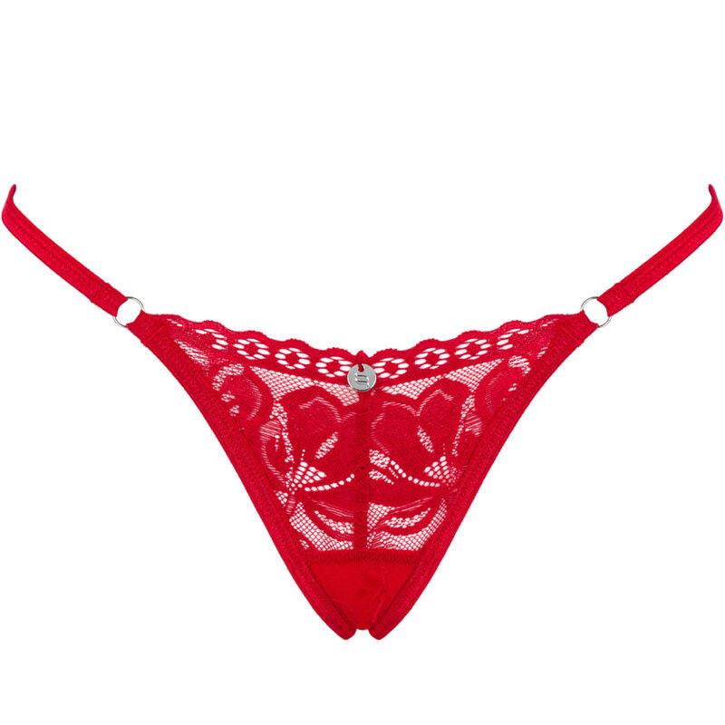 OBSESSIVE - LACELOVE TANGA ROJO XS/S - Sensuana.es