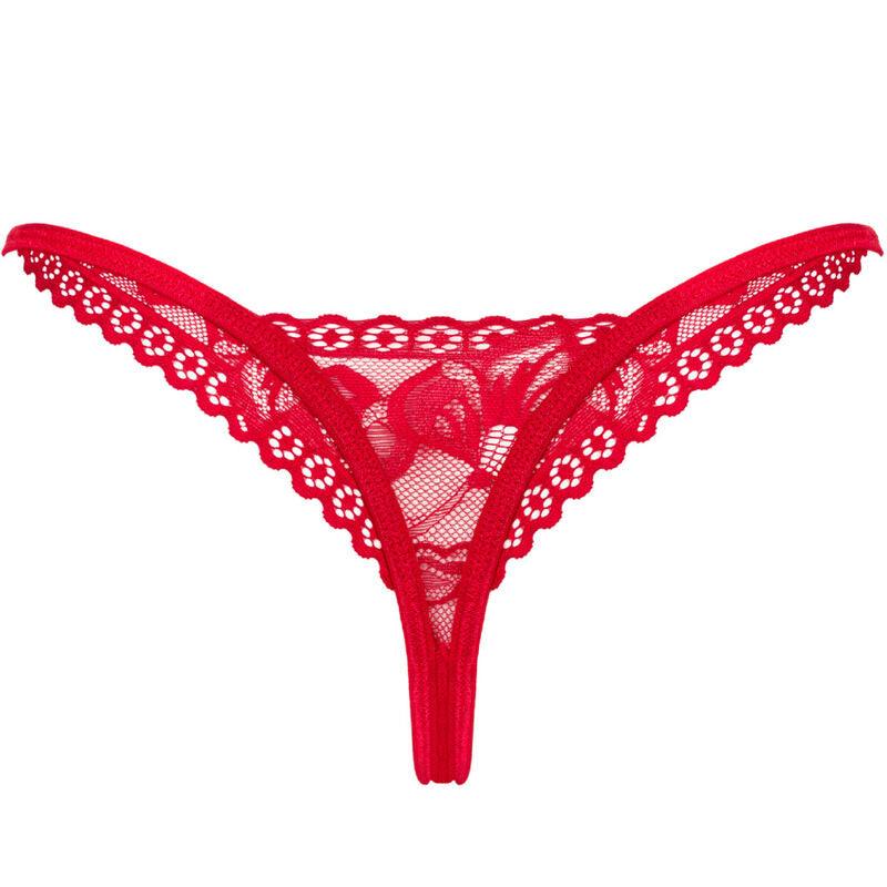 OBSESSIVE - LACELOVE TANGA ROJO XS/S - Sensuana.es