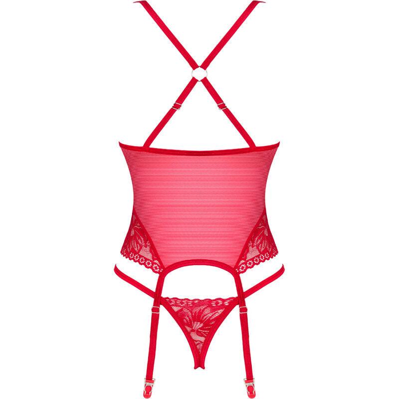 OBSESSIVE - LACELOVE CORSET ROJO XS/S - Sensuana.es