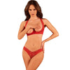 OBSESSIVE - LACELOVE SET DOS PIEZAS CUPLESS ROJO XS/S - Sensuana.es