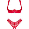 OBSESSIVE - LACELOVE SET DOS PIEZAS CUPLESS ROJO XS/S - Sensuana.es