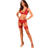 OBSESSIVE - LACELOVE SET TRES PIEZAS ROJO XS/S - Sensuana.es