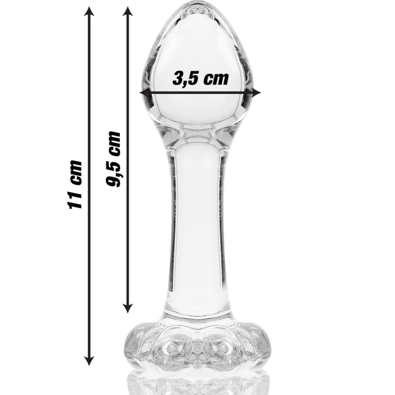 NEBULA SERIES BY IBIZA - MODELO 2 PLUG CRISTAL BOROSILICATO TRANSPARENTE 11 CM -O- 3.5 CM - Sensuana.es