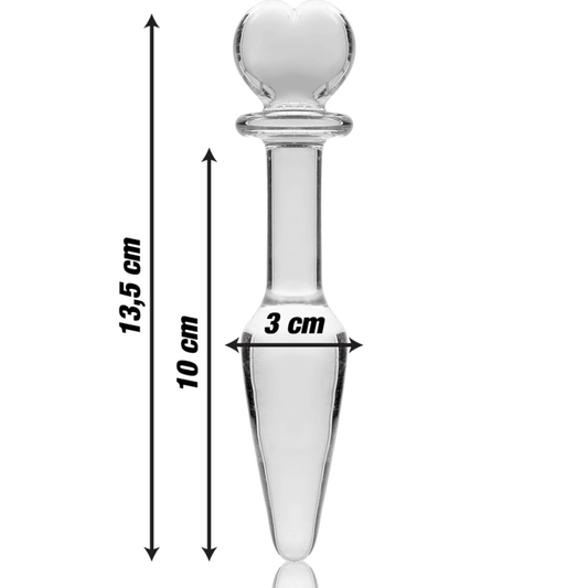 NEBULA SERIES BY IBIZA - MODELO 7 PLUG CRISTAL BOROSILICATO TRANSPARENTE 13.5 CM -O- 3 CM - Sensuana.es