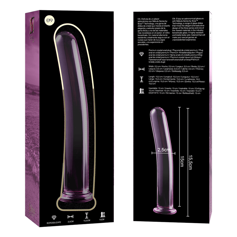 NEBULA SERIES BY IBIZA - MODELO 9 DILDO CRISTAL BOROSILICATO TRANSPARENTE 15.5 CM -O- 2.5 CM - Sensuana.es