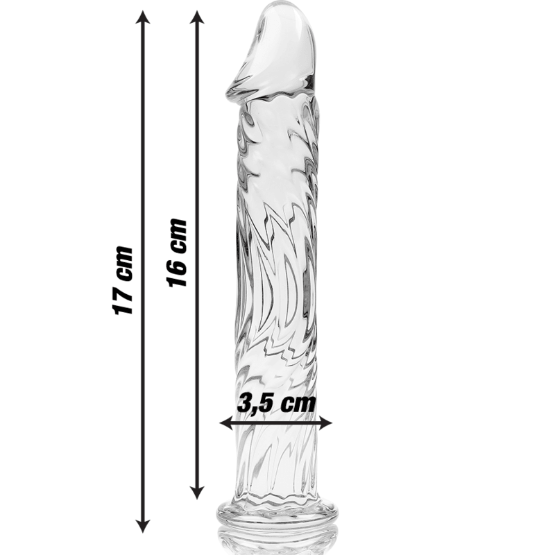 NEBULA SERIES BY IBIZA - MODELO 12 DILDO CRISTAL BOROSILICATO TRANSPARENTE 17 CM -O- 3.5 CM - Sensuana.es