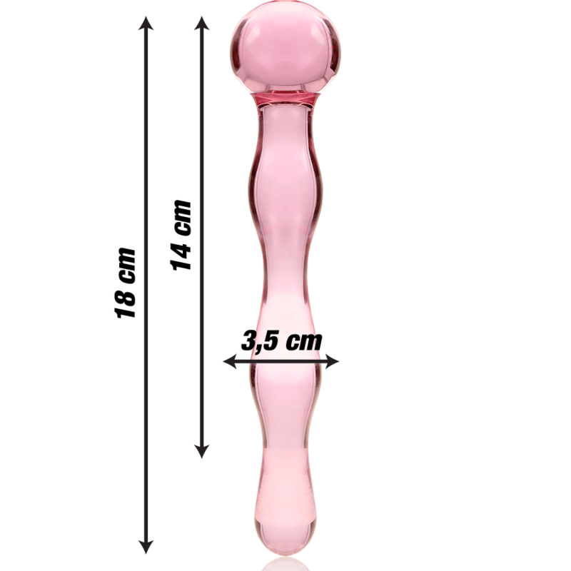 NEBULA SERIES BY IBIZA - MODELO 13 DILDO CRISTAL BOROSILICATO TRANSPARENTE 18 CM -O- 3.5 CM - Sensuana.es