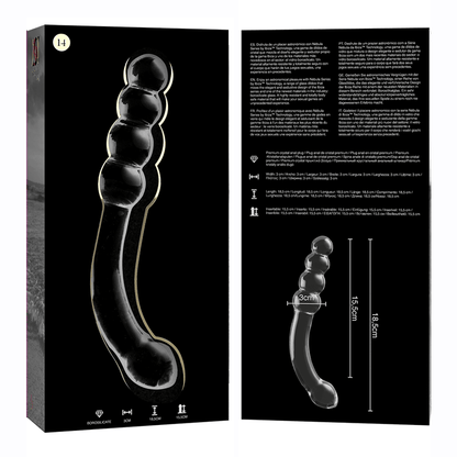 NEBULA SERIES BY IBIZA - MODELO 14 DILDO CRISTAL BOROSILICATO TRANSPARENTE 18.5 CM -O- 3 CM - Sensuana.es