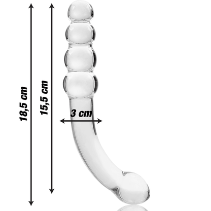 NEBULA SERIES BY IBIZA - MODELO 14 DILDO CRISTAL BOROSILICATO TRANSPARENTE 18.5 CM -O- 3 CM - Sensuana.es