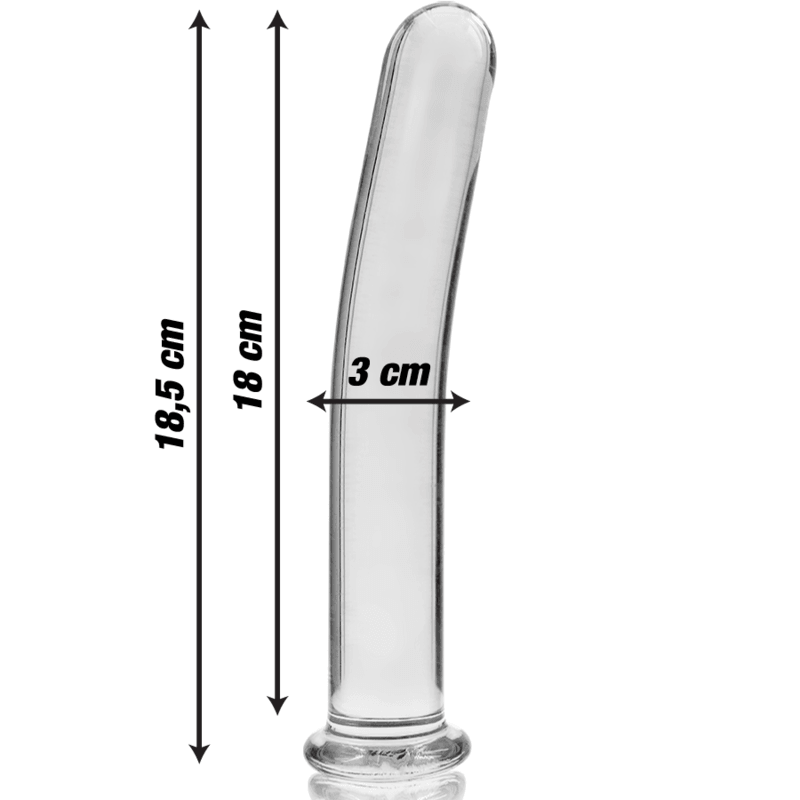 NEBULA SERIES BY IBIZA - MODELO 17 DILDO CRISTAL BOROSILICATO TRANSPARENTE 18.5 CM -O- 3 CM - Sensuana.es