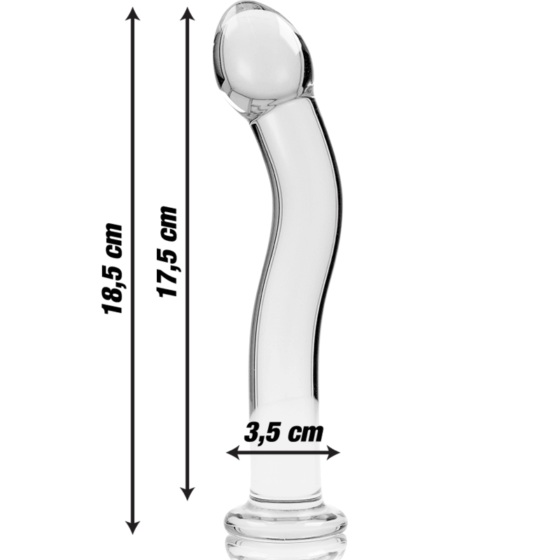 NEBULA SERIES BY IBIZA - MODELO 18 DILDO CRISTAL BOROSILICATO TRANSPARENTE 18.5 CM -O- 3.5 CM - Sensuana.es