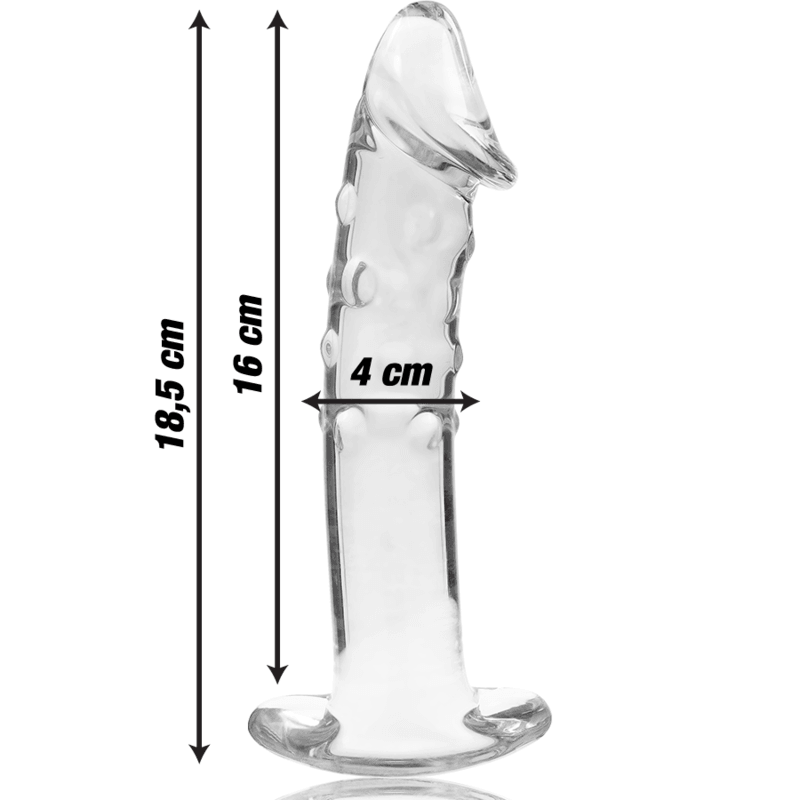 NEBULA SERIES BY IBIZA - MODELO 19 DILDO CRISTAL BOROSILICATO TRANSPARENTE 18.5 CM -O- 4 CM - Sensuana.es