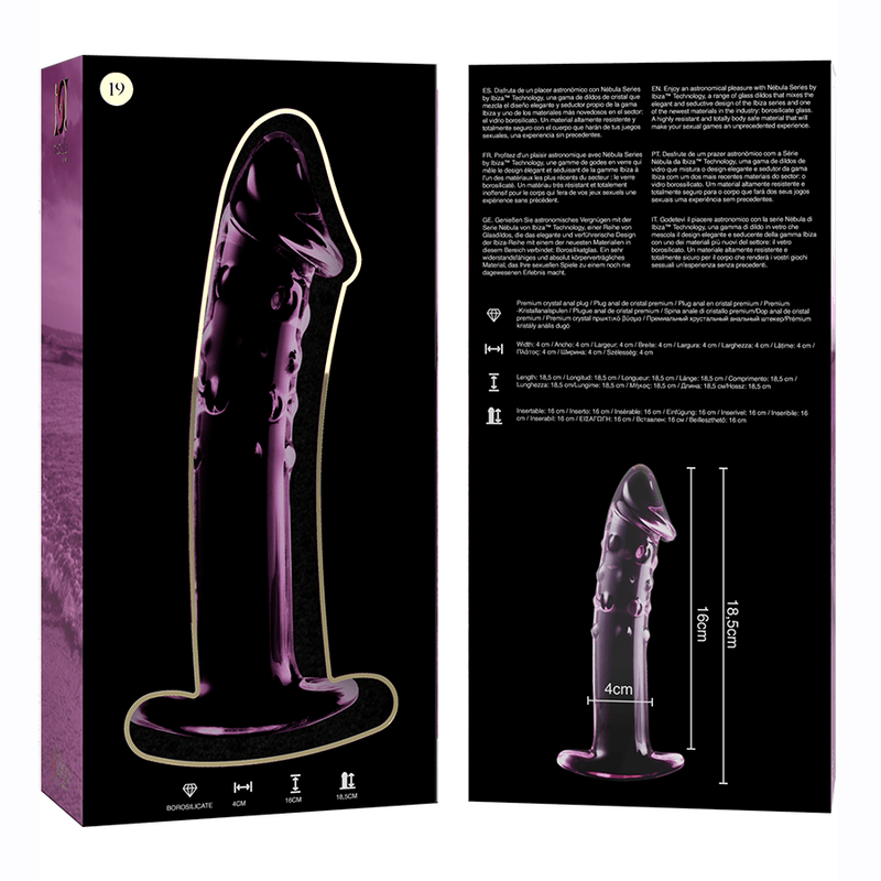 NEBULA SERIES BY IBIZA - MODELO 19 DILDO CRISTAL BOROSILICATO TRANSPARENTE 18.5 CM -O- 4 CM - Sensuana.es