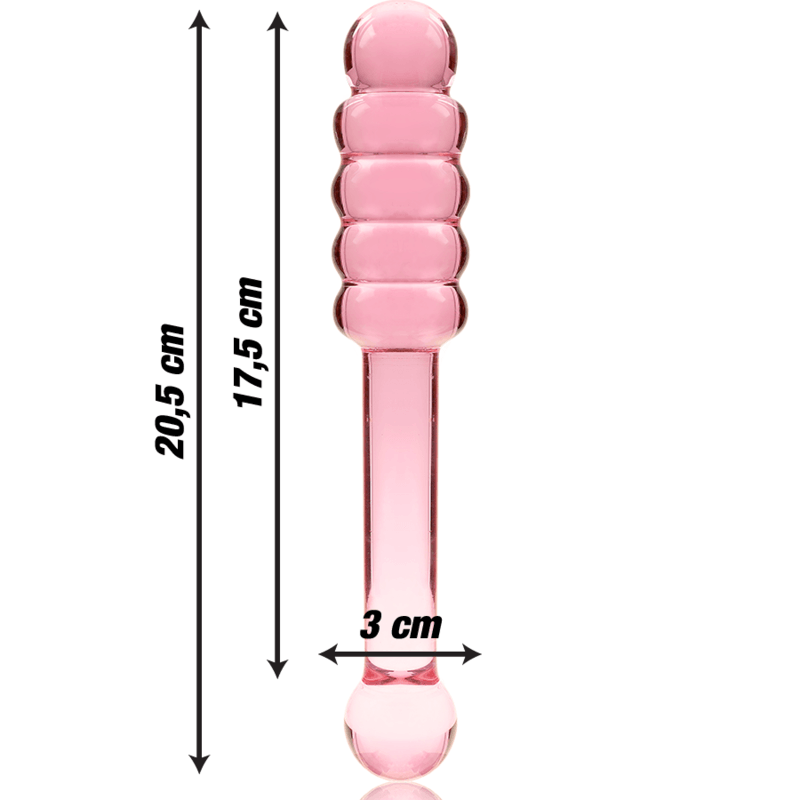 NEBULA SERIES BY IBIZA - MODELO 20 DILDO CRISTAL BOROSILICATO TRANSPARENTE 20.5 CM -O- 3 CM - Sensuana.es