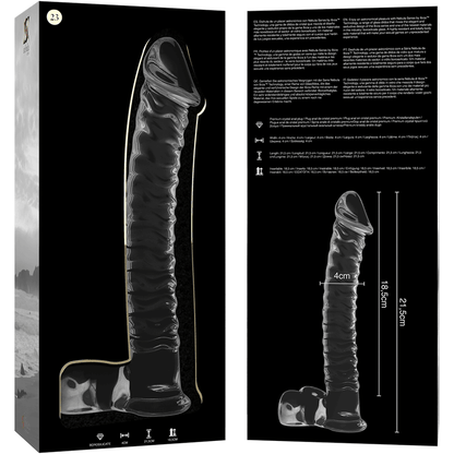 NEBULA SERIES BY IBIZA - MODELO 23 DILDO CRISTAL BOROSILICATO TRANSPARENTE 21.5 CM -O- 4 CM - Sensuana.es