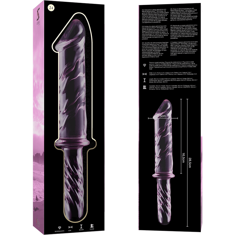 NEBULA SERIES BY IBIZA - MODELO 24 DILDO CRISTAL BOROSILICATO TRANSPARENTE 28.5 CM -O- 5 CM - Sensuana.es