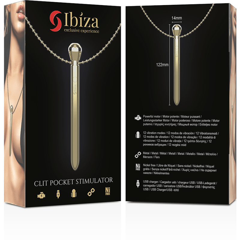 IBIZA - DISCRETO ESTIMULADOR DIAMOND COLLAR RECARGABLE 12 MODOS DE VIBRACIÓN DORADO 12,2 X 1,4 - Sensuana.es