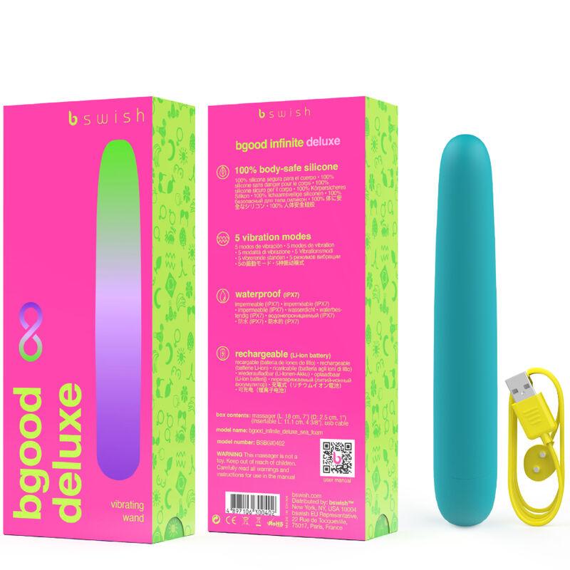 B SWISH - BGOOD INFINITE DELUXE VIBRADOR RECARGABLE SILICONA AZUL - Sensuana.es