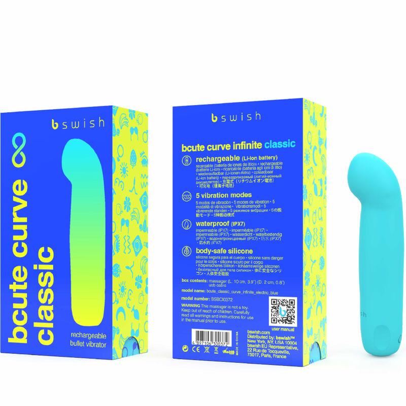 B SWISH - BCUTE CURVE INFINITE CLASSIC VIBRADOR RECARGABLE SILICONA AZUL - Sensuana.es