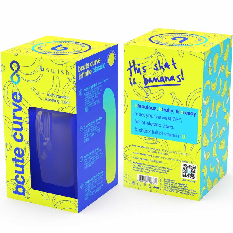 B SWISH - BCUTE CURVE INFINITE CLASSIC EDICION LIMITADA VIBRADOR RECARGABLE SILICONA AMARILLO - Sensuana.es