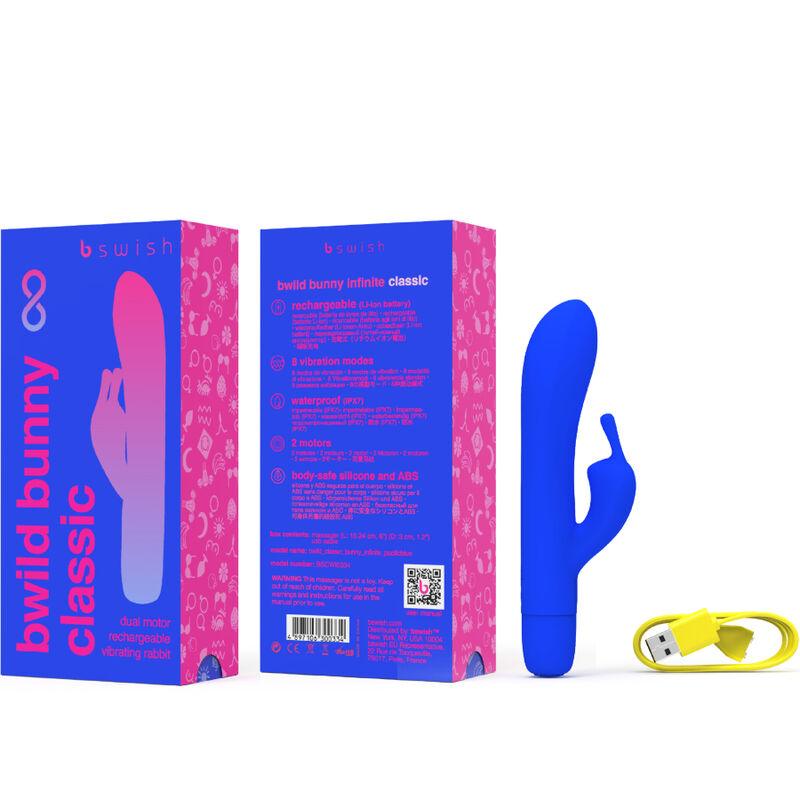 B SWISH - BWILD BUNNY INFINITE CLASSIC VIBRADOR RECARGABLE SILICONA AZUL - Sensuana.es