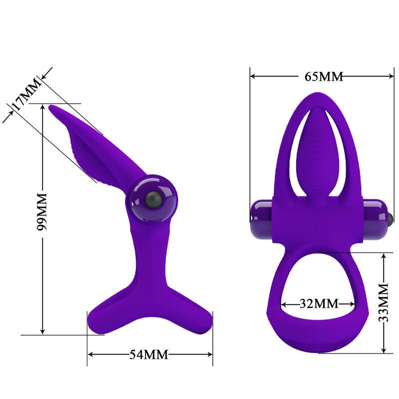 PRETTY LOVE - ANILLO VIBRADOR 10 VIBRACIONES SILICONA VIOLETA - Sensuana.es