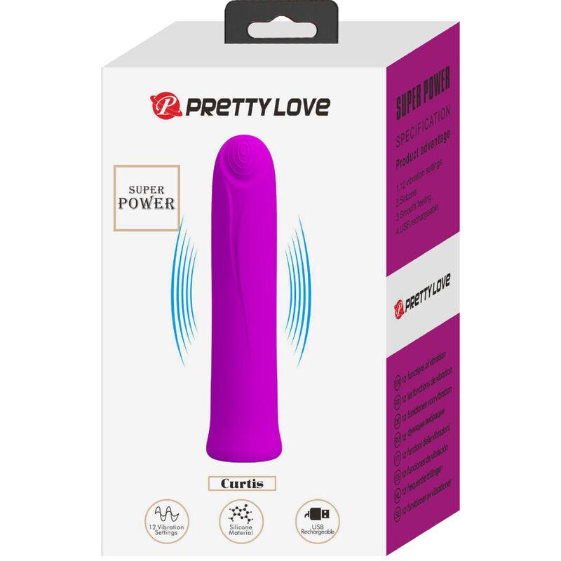 PRETTY LOVE - CURTIS MINI VIBRADOR SUPER POWER 12 VIBRACIONES SILICONA VIOLETA - Sensuana.es