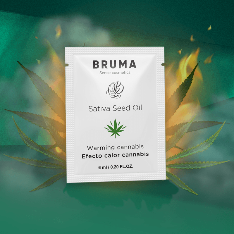 BRUMA - GEL DESLIZANTE CON ACEITE DE SEMILLA EFECTO CALOR SABOR CANNABIS 6 ML - Sensuana.es