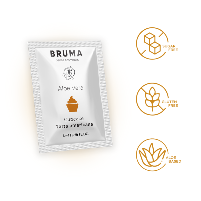 BRUMA - GEL DESLIZANTE CON ALOE VERA SABOR A TARTA AMERICANA 6 ML - Sensuana.es