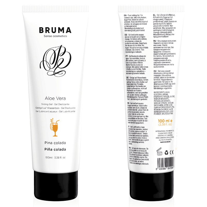 BRUMA - GEL DESLIZANTE CON ALOE VERA SABOR A PIÑA COLADA 100 ML - Sensuana.es