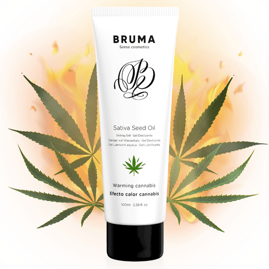 BRUMA - GEL DESLIZANTE CON ACEITE DE SEMILLA EFECTO CALOR SABOR CANNABIS 100 ML - Sensuana.es