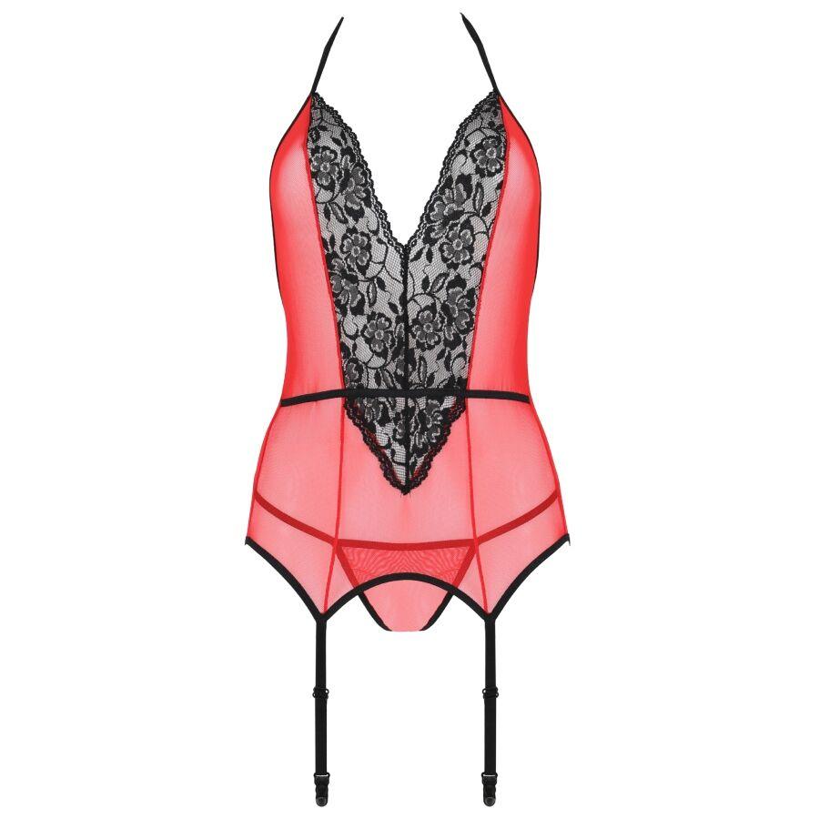 PASSION - PEONIA CORSET EROTIC LINE ROJO S/M - Sensuana.es