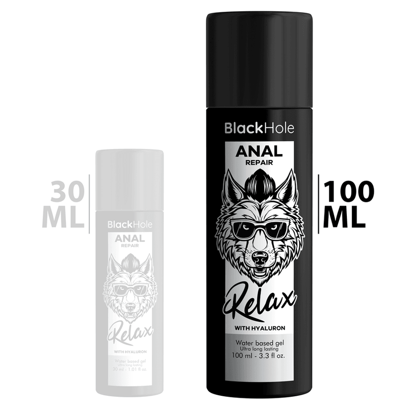 BLACK HOLE - ANAL REPAIR BASE AGUA RELAX CON HYALURON 100 ML - Sensuana.es