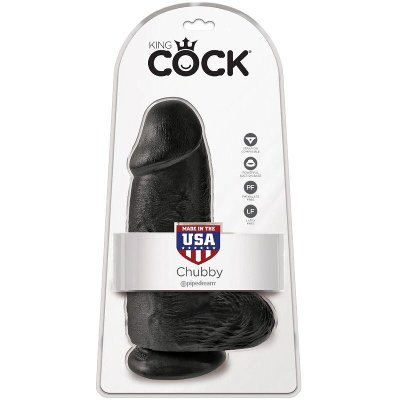 KING COCK - PENE REALISTICO CHUBBY 23 CM NEGRO - Sensuana.es