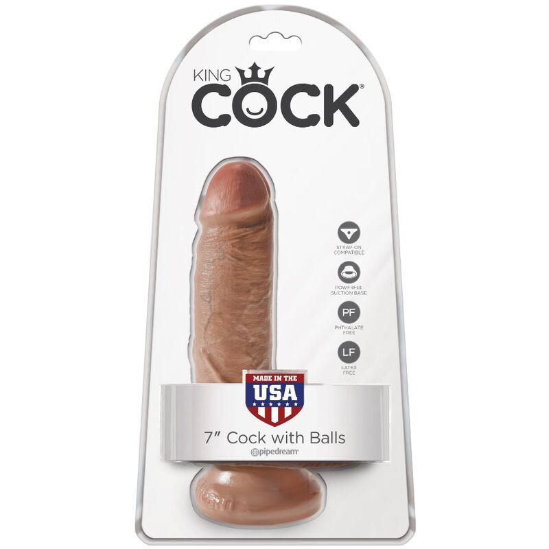 KING COCK - PENE REALISTICO CON TESTICULOS 13.2 CM CARAMELO - Sensuana.es