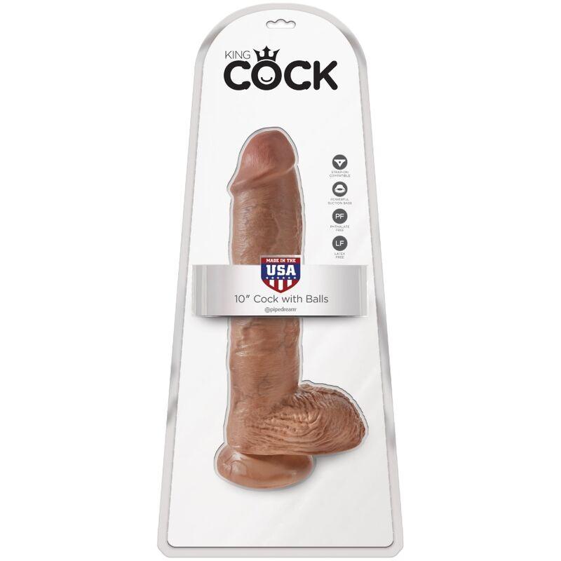 KING COCK - PENE REALISTICO CON TESTICULOS 19.8 CM CARAMELO - Sensuana.es