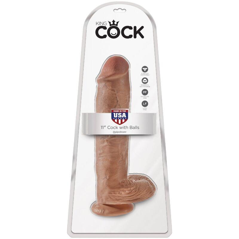 KING COCK - PENE REALISTICO CON TESTICULOS 22.6 CM CARAMELO - Sensuana.es