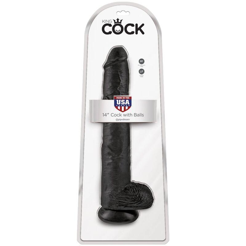 KING COCK - PENE REALISTICO CON TESTICULOS 30.5 CM NEGRO - Sensuana.es